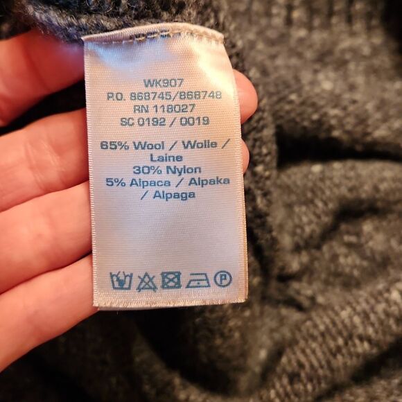 Boden Wool & Alpaca Sweater Dress, Vintage Size 8, Gray, Black White Multi Knit - Picture 11 of 12